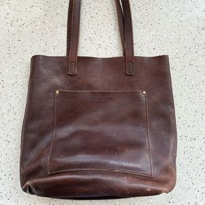 Portland Leather Cross body Tote Cold Brew